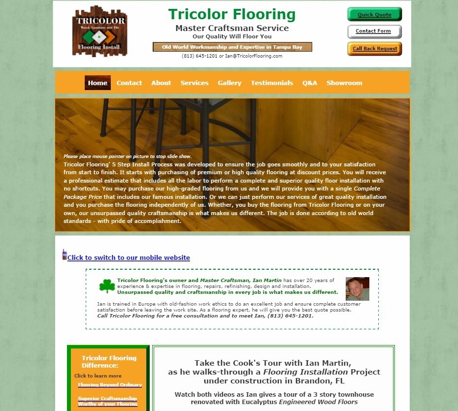 Tricolor Flooring Website